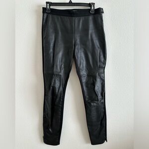 Banana Republic Dress Pants, Faux Leather Front, Black, Size 4